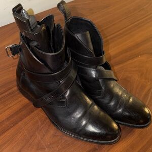 Saint Laurent Black Leather Men's Boots